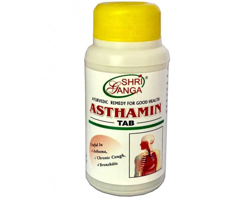 ASTHAMIN tab, Shri Ganga (АСТАМИН при астме, хроническом кашле, бронхите, Шри Ганга), 100 таб.