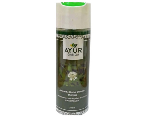 Ayurvedic Herbal Shampoo BHRINGRAJ, Ayur Ganga (Аюрведический хербал шампунь БРИНГАРАДЖ), 200 мл.