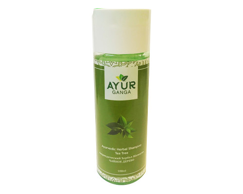 Ayurvedic Herbal Shampoo TEA TREE, Ayur Ganga (Аюрведический хербал шампунь ЧАЙНОЕ ДЕРЕВО), 200 мл.