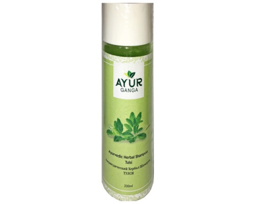 Ayurvedic Herbal Shampoo TULSI, Ayur Ganga (Аюрведический хербал шампунь ТУЛСИ), 200 мл.