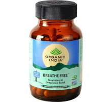 BREATHE FREE Respiratory & Congestion Relief, Organic India (БРИЗ ФРИ (СВОБОДНОЕ ДЫХАНИЕ), облегчение дыхания и заложенности, Органик Индия), 60 капс.