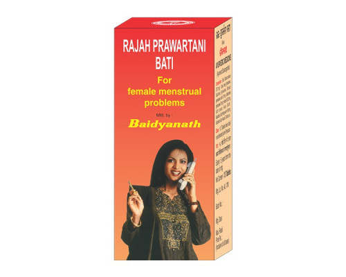Baidyanath RAJAH PRAWARTANI BATI (РАДЖА ПРАВАРТАНИ БАТИ, для лечения женской репродуктивной системы, Байдьянатх), КОРОБОЧКА, 30 таб.