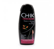 CHIK Black Shampoo, Cavin Kare (ШИК Черный шампунь для тонких и ослабленных волос с миндальным белком, черным чаем и маслом брингарадж), 35 мл.
