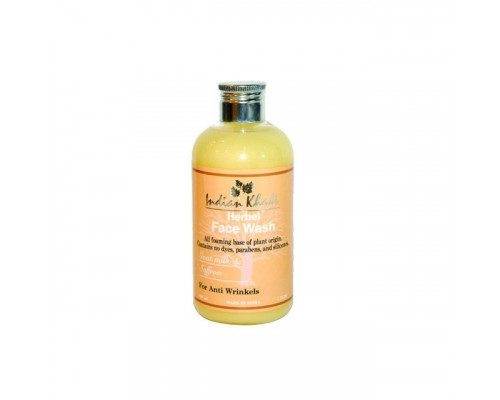Herbal Face Wash GOAT MILK & SAFFRON, Indian Khadi (Натуральный гель для умывания КОЗЬЕ МОЛОКО И ШАФРАН, Против морщин, Индиан Кхади), 200 мл.