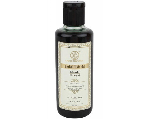 Herbal Hair Oil Khadi BHRINGRAJ, Khadi Natural (Масло для роста волос Кхади БРИНГРАДЖ, Для здоровья волос), 210 мл.