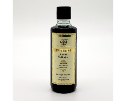 Herbal Hair Oil Khadi SHIKAKAI, Khadi Natural (Масло для волос Кхади ШИКАКАЙ, Для длинны и сияния волос), 210 мл.