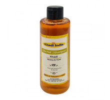 Herbal Shampoo HEENA & TULSI SLS & PARABEN FREE, Khadi India (Травяной шампунь ХНА И ТУЛСИ БЕЗ СЛС И ПАРАБЕНОВ), 210 мл.