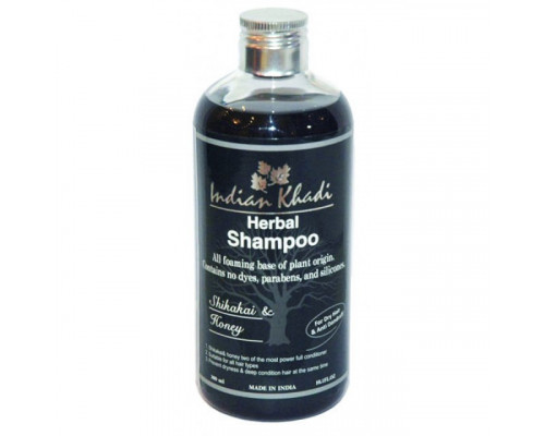 Herbal Shampoo SHIKAKAI & HONEY, Indian Khadi (Травяной шампунь АКАЦИЯ (шикакай) И МЁД, против перхоти и сухости волос, Индиан Кхади), 300 мл.