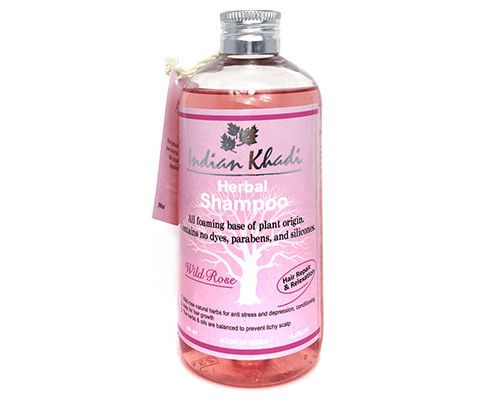 Herbal Shampoo WILD ROSE, Indian Khadi (Травяной Восстанавливающий шампунь ДИКАЯ РОЗА, Индиан Кхади), 300 мл.
