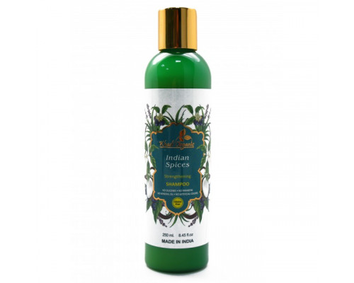 INDIAN SPICES Strengthening Shampoo Khadi Organic (Травяной Укрепляющий шампунь Индийские специи, Кхади Органик), 250 мл.