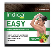 Indica EASY Dark Brown Shampoo based hair colour (Легкое окрашивание за 10 минут Шампунь-краска для волос Темно-Коричневый, Индика), 25 мл.