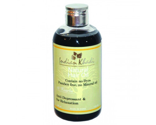 Natural Hair Oil 18 HERBS, Indian Khadi (Натуральное масло для волос 18 ТРАВ, Антидепрессант и релаксация, Индиан Кхади), 200 мл.