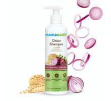 ONION SHAMPOO with Onion & Plant Keratin, Mamaearth (Луковый шампунь для ускорения роста и против выпадения волос), с дозатором, 250 мл.