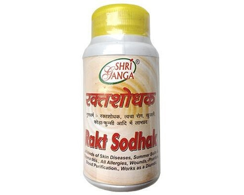 RAKT SODHAK, Shri Ganga (РАКТ ШОДХАК, очищение крови, детокс, Шри Ганга), 200 таб.