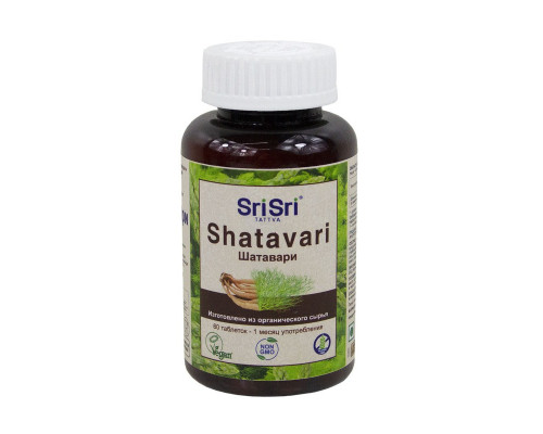 SHATAVARI tabs, Sri Sri Tattva (ШАТАВАРИ таблетки, Шри Шри Таттва), русская упаковка, 60 таб.