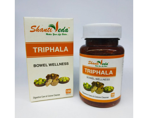TRIPHALA tablets Shanti Veda (Трифала в таблетках, очищение и омоложение организма, Шанти Веда), 90 таб.