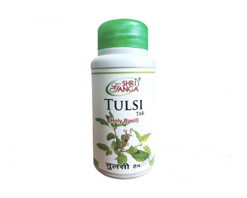 TULSI tab (Holy Basil), Shri Ganga (ТУЛСИ (туласи) - священный базилик, помощь при простуде, Шри Ганга), 120 таб.