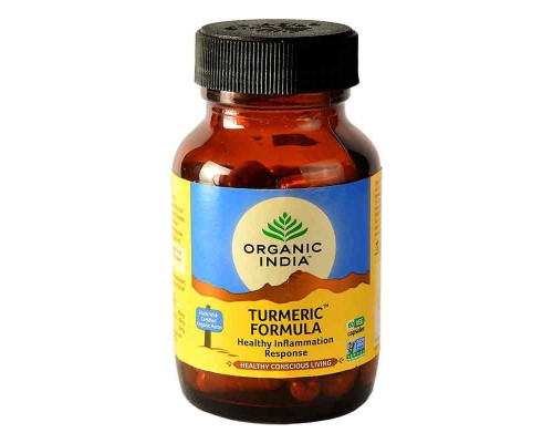 TURMERIC FORMULA Healthy Inflammation Response, Organic India (ТУРМЕРИК (КУРКУМИН), противовоспалительное, Органик Индия), 60 капс.