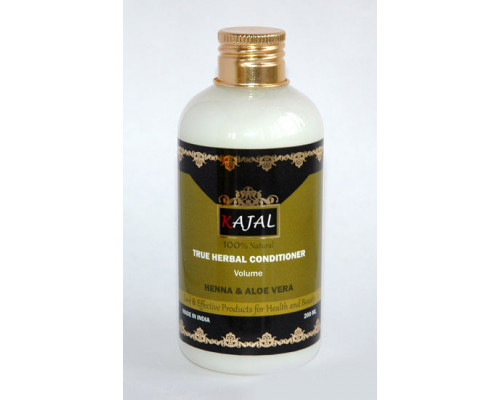 True Herbal Conditioner HENNA & ALOE VERA, Kajal (ХНА И АЛОЭ (алое) ВЕРА натуральный кондиционер, придающий объём волосам, Каджал), 200 мл.