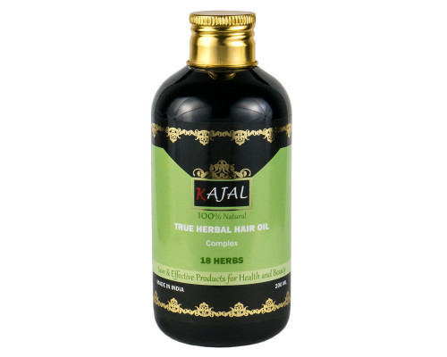 True Herbal Hair Oil  18 HERBS, Complex, Kajal (Травяное комплексное масло для волос 18 ТРАВ, Каджал), 200 мл.
