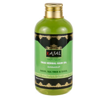 True Herbal Hair Oil  NEEM, TEA TREE & BASIL, Antidandruff, Kajal (Травяное масло для волос от перхоти НИМ, ЧАЙНОЕ ДЕРЕВО И БАЗИЛИК, Каджал), 200 мл.
