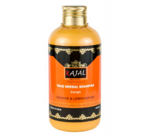 True Herbal Shampoo ORANGE & LEMONGRASS, Kajal (АПЕЛЬСИН И ЛЕМОНГРАСС натуральный тонизирующий шампунь, Каджал), 200 мл.