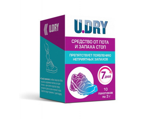 U.DRY (Средство от запаха пота),10 пакетиков по 3 г.