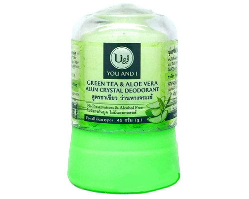 U&I / Дезодорант кристаллический (Зеленый чай и алоэ вера), 45 г.