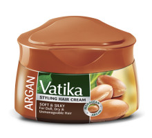 Vatika ARGAN Styling Hair Cream, Dabur (Ватика АРГАН Крем для укладки, придает мягкость и шелковистость тусклым и сухим волосам, Дабур), 140 мл.