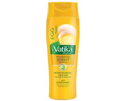 Vatika EGG PROTEIN Nourishing Protein Shampoo, Dabur (Ватика ЯИЧНЫЙ ПРОТЕИН Шампунь ПИТАЮЩИЙ ПРОТЕИН для тонких и ослабленных волос, Дабур), 400 мл.