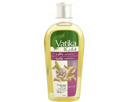 Vatika GARLIC Enriched Hair Oil, Dabur (Ватика ЧЕСНОК Масло для волос, стимулирует естественный рост волос, Дабур), 200 мл.