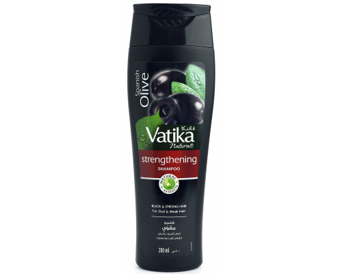Vatika SPANISH OLIVE Strengthening Shampoo, Dabur (Ватика ИСПАНСКАЯ ОЛИВКА Шампунь УКРЕПЛЕНИЕ для тусклых и ослабленных волос, Дабур), 200 мл.