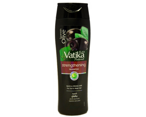 Vatika SPANISH OLIVE Strengthening Shampoo, Dabur (Ватика ИСПАНСКАЯ ОЛИВКА Шампунь УКРЕПЛЕНИЕ для тусклых и ослабленных волос, Дабур), 400 мл.