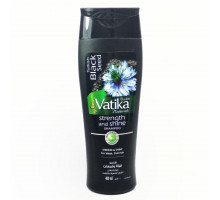 Vatika TURKISH BLACK SEED Strength And Shine Shampoo, Dabur (Ватика ТУРЕЦКИЙ ЧЕРНЫЙ ТМИН Шампунь СИЛА И СИЯНИЕ для ослабленных и тусклых волос, Дабур), 400 мл.