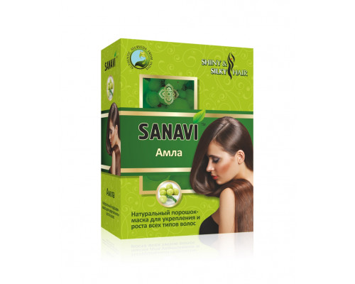 АМЛА, Натуральный порошок-маска для укрепления и роста всех типов волос, Sanavi, 100 г.